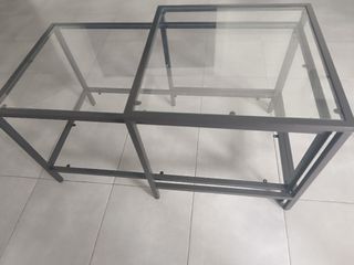 Mesa nido Ikea metal negro y cristal