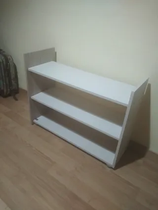 Mueble Estantería Blanco y Madera