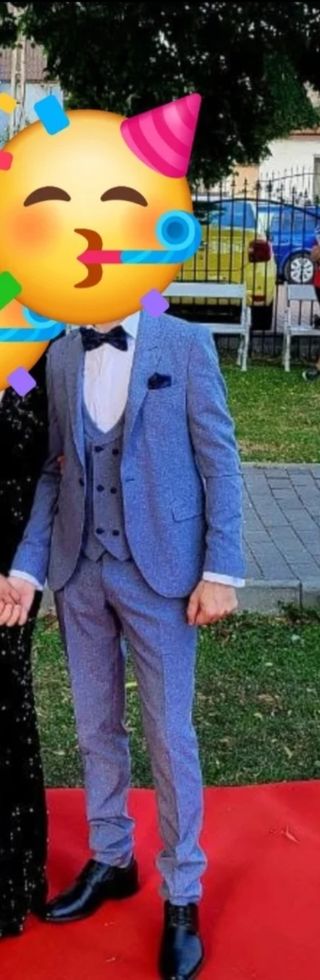 Traje hombre color azul claro 3 piezas 