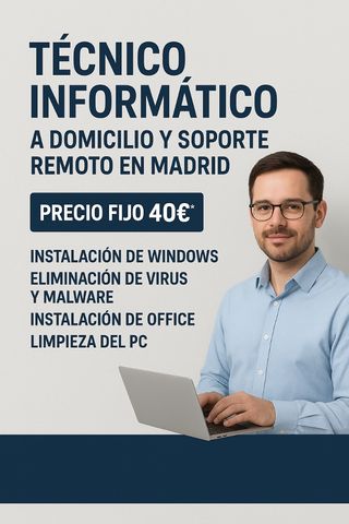 Técnico informático a domicilio Precio fijo 40€