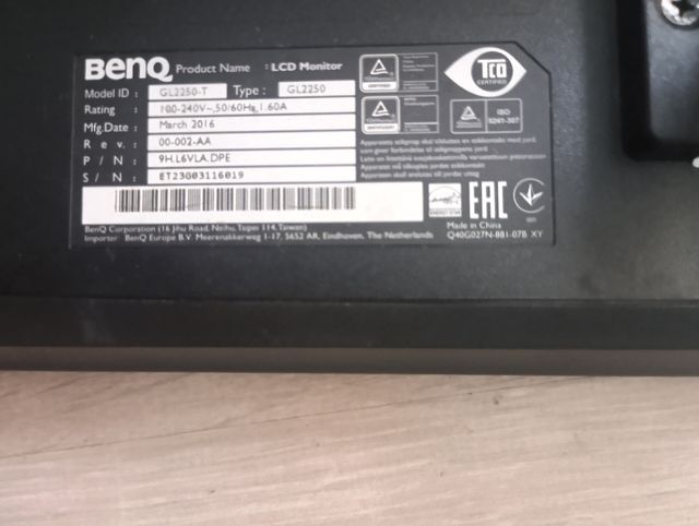 Monitor Benq GL2250 Negro