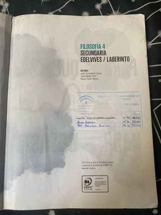 Libro filosofía de 4º ESO