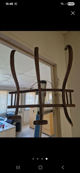 Perchero antiguo madera y metal