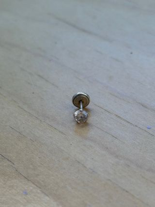 Pendiente Piercing Circonita Plata