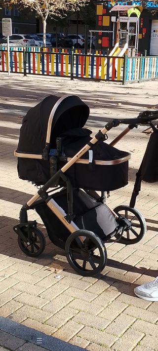 Carrito bebé Kikkaboo 3 en 1 negro
