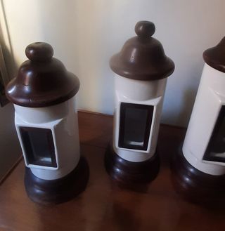 Set 3 Contenitori Cucina Legno e Ceramica