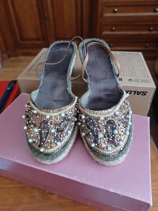 Zapatillas cuña esparto número 40