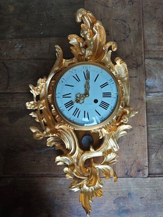 Grande Orologio da Parete Rococò Bronzo Dorato