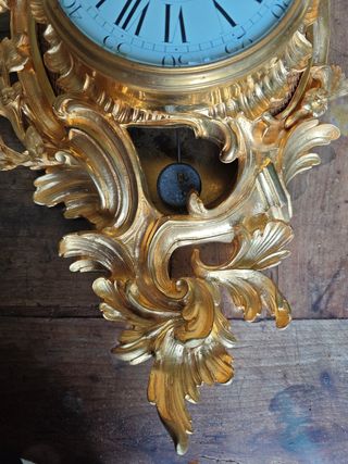 Grande Orologio da Parete Rococò Bronzo Dorato