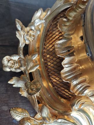 Grande Orologio da Parete Rococò Bronzo Dorato