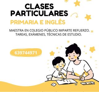 Clases particulares. Maestra en colegio público.