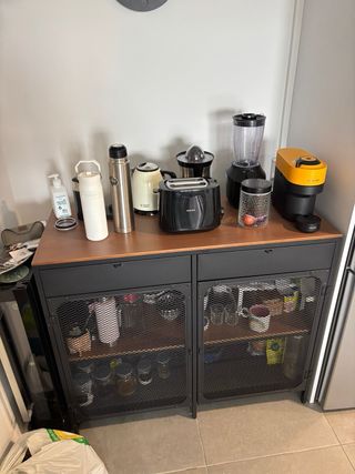Mueble de Almacenamiento Negro y Marrón