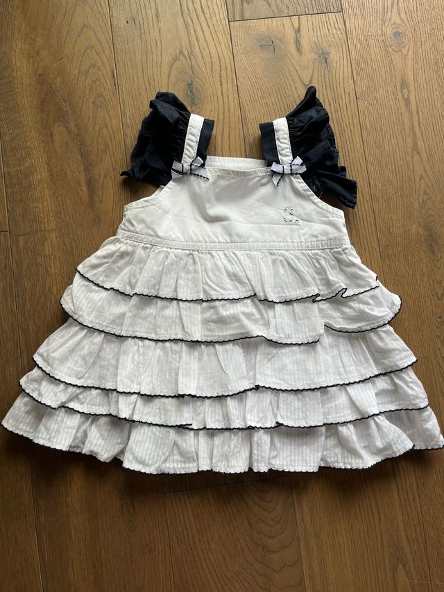 Vestitino neonata bianco e blu