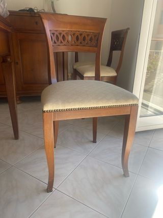 Tavolo legno allungabile + 6 sedie imbottite