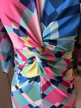 Vestido fiesta estampado geométrico