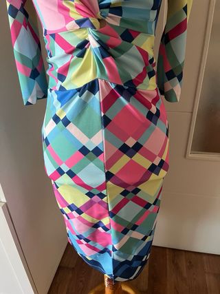 Vestido fiesta estampado geométrico