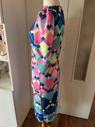 Vestido fiesta estampado geométrico