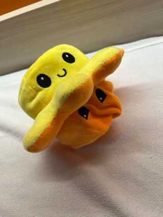 Peluche polpo doppia faccia giallo/arancione