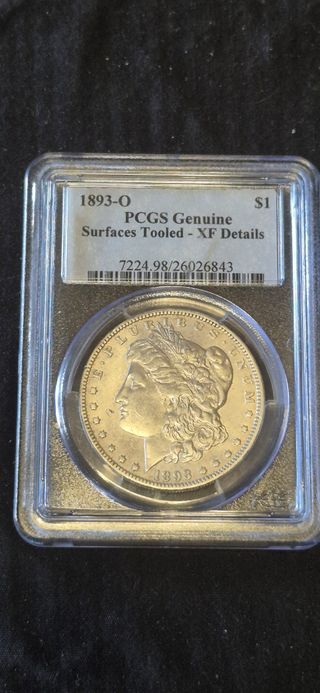 Moneda Morgan Plata 1893-O PCGS Genuine
