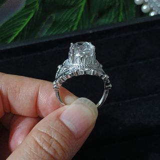 Anillo vintage de cuarzo blanco