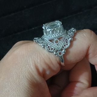 Anillo vintage de cuarzo blanco