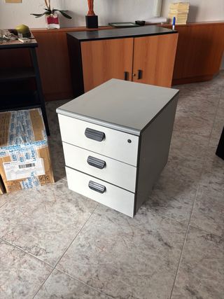 Cajonera de 3 cajones gris y blanca