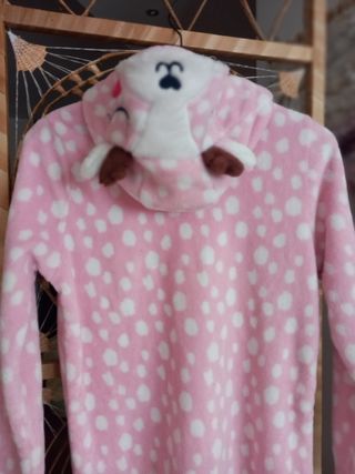 Pigiamone rosa con pois bianchi "Du pareil"