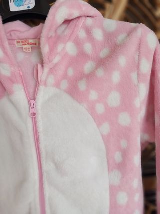 Pigiamone rosa con pois bianchi "Du pareil"
