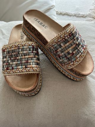 ISABAC Sandali Zeppa Multicolor Nuovi