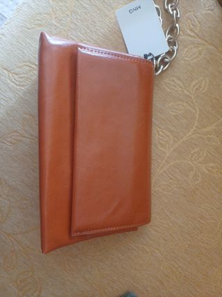 Bolso de mano Mango polipiel naranja