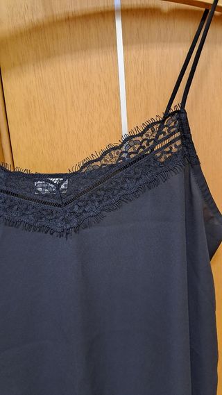 Camiseta Lencera Tirantes Negra