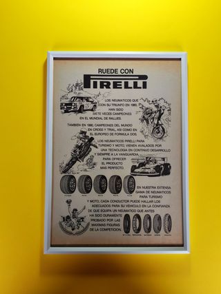 Pirelli años 80 cuadro cartel publicidad