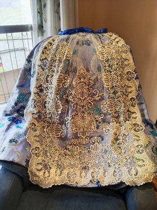 Traje de Fallera azul y blanco