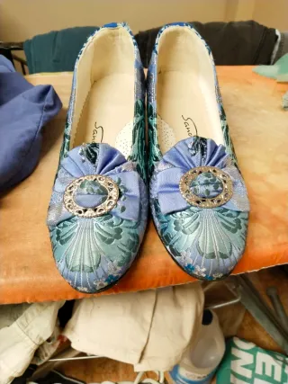 Traje de Fallera azul y blanco