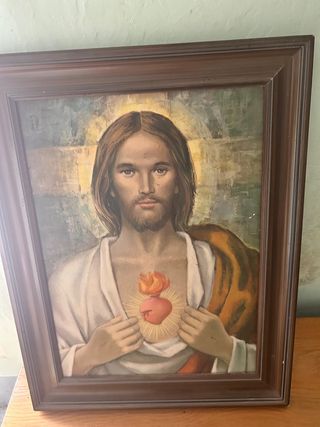 Cuadro antiguo Sagrado Corazón