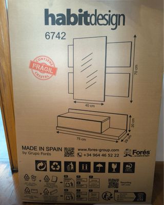 Mueble recibidor habitdesign con espejo sin estren
