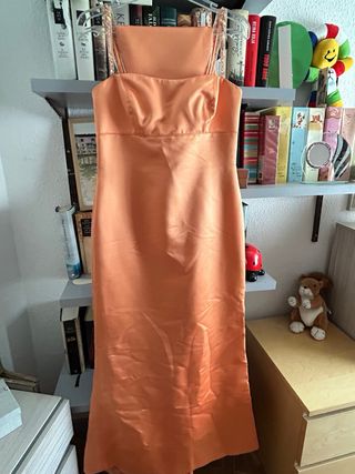 Vestido de fiesta naranja mujer