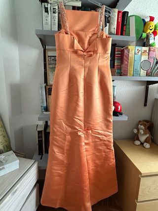 Vestido de fiesta naranja mujer