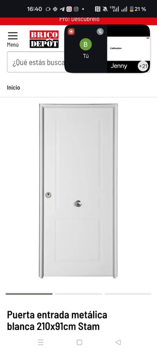 NUEVAS Puerta metálica entrada blanca 210x91cm.