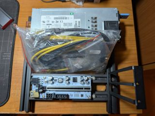 Rack Gpu Esterna completa di alimentatore mining