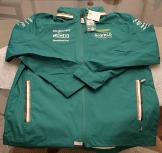 Chaqueta Chubasquero Oficial Aston Martin F1 Verde
