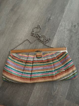 Bolso Cartera Rafia Multicolor