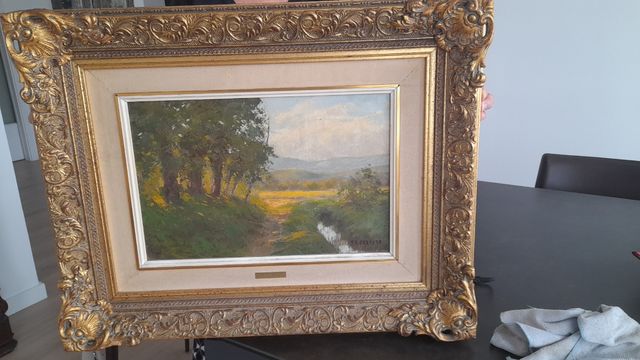 Óleo JR Cabrera Paisaje de Olot