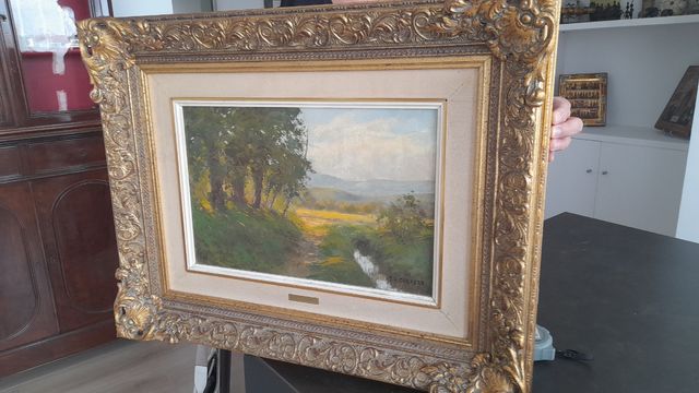 Óleo JR Cabrera Paisaje de Olot