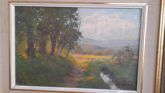 Óleo JR Cabrera Paisaje de Olot