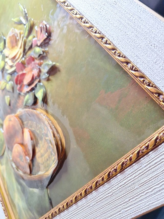 Dipinto a rilievo frutta e fiori