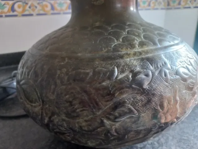 Lámpara de mesa metal y tela