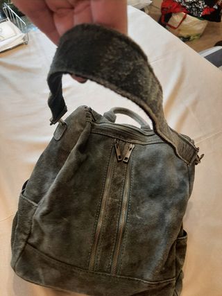 Urge vender Mochila de Piel Auténtica Gris