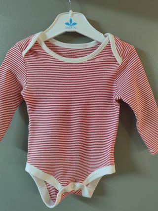 Pelele reno borreguito y body rayas 74cm