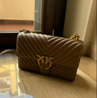 Borsa Pinko rigida tracolla/spalla marrone